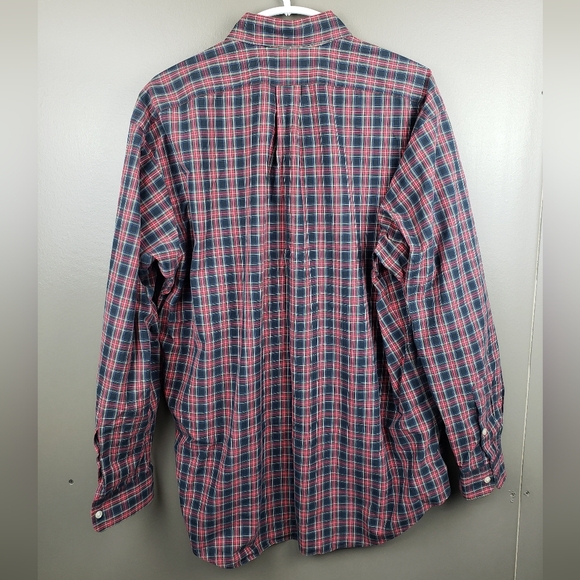Ralph Lauren Mens Plaid Button Down Blake 100% Two Ply Cotton Size Large Red - Picture 6 of 7
